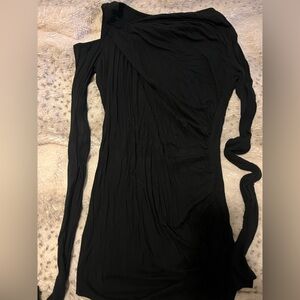 Chic Black One-Shoulder Women's Blouse